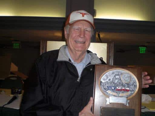 Malcolm Davis holding his Texas Trophy